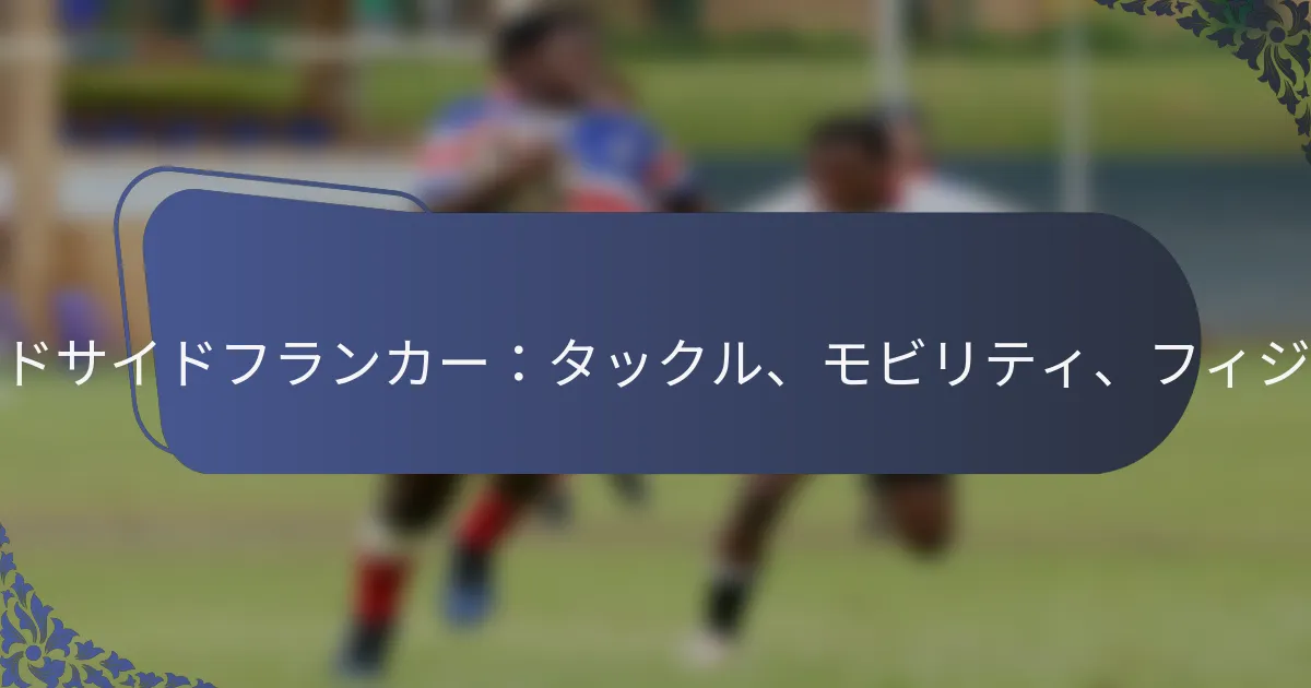 ブラインドサイドフランカー：タックル、モビリティ、フィジカリティ