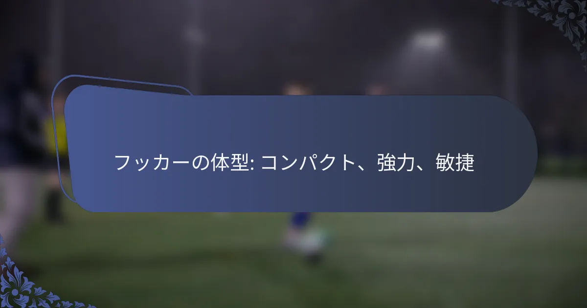フッカーの体型: コンパクト、強力、敏捷
