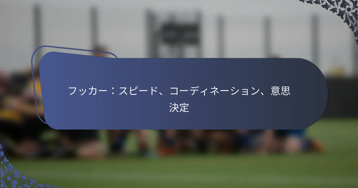 フッカー：スピード、コーディネーション、意思決定