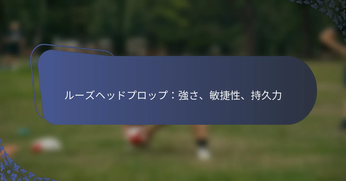 ルーズヘッドプロップ：強さ、敏捷性、持久力