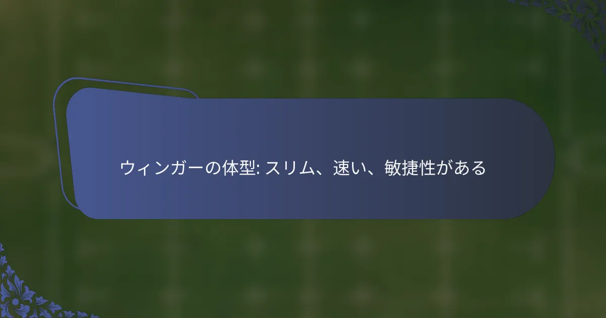 ウィンガーの体型: スリム、速い、敏捷性がある