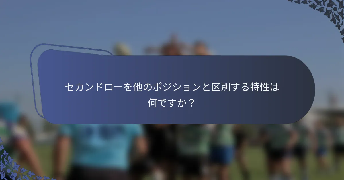 セカンドローを他のポジションと区別する特性は何ですか？